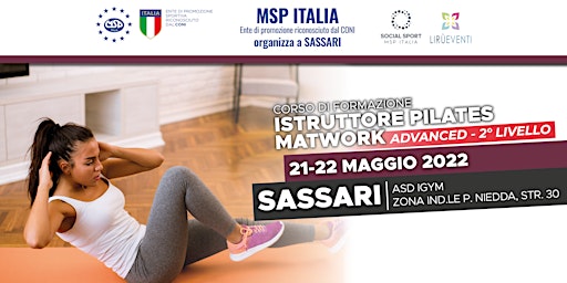 CORSO MSP ITALIA "ISTRUTTORE PILATES MATWORK ADVANCE -SASSARI