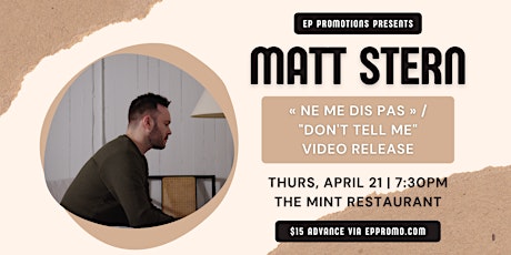 Matt Stern Video Release primary image