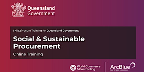 Social and Sustainable Procurement Online  Webinar for QLD Government tickets