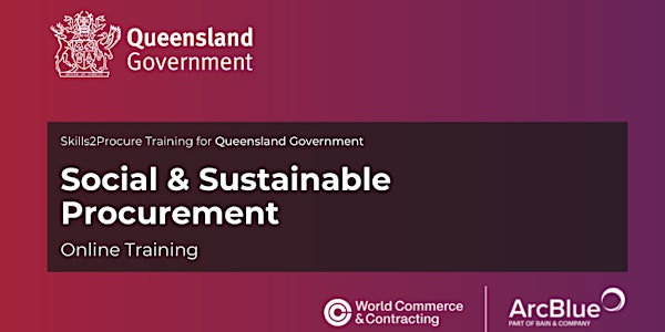 Social and Sustainable Procurement Online  Webinar for QLD Government
