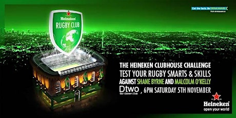 Heineken Rugby Clubhouse Challenge @ Dtwo primary image