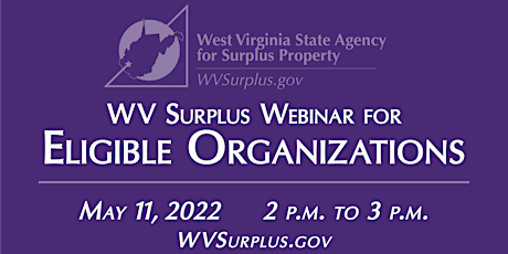 WV Surplus Eligible Organizations Webinar primary image