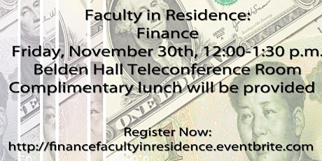 Faculty in Residence: Finance primary image
