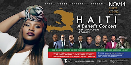 Tasha Cobbs & Friends Haiti Benefit Concert (FREE) primary image