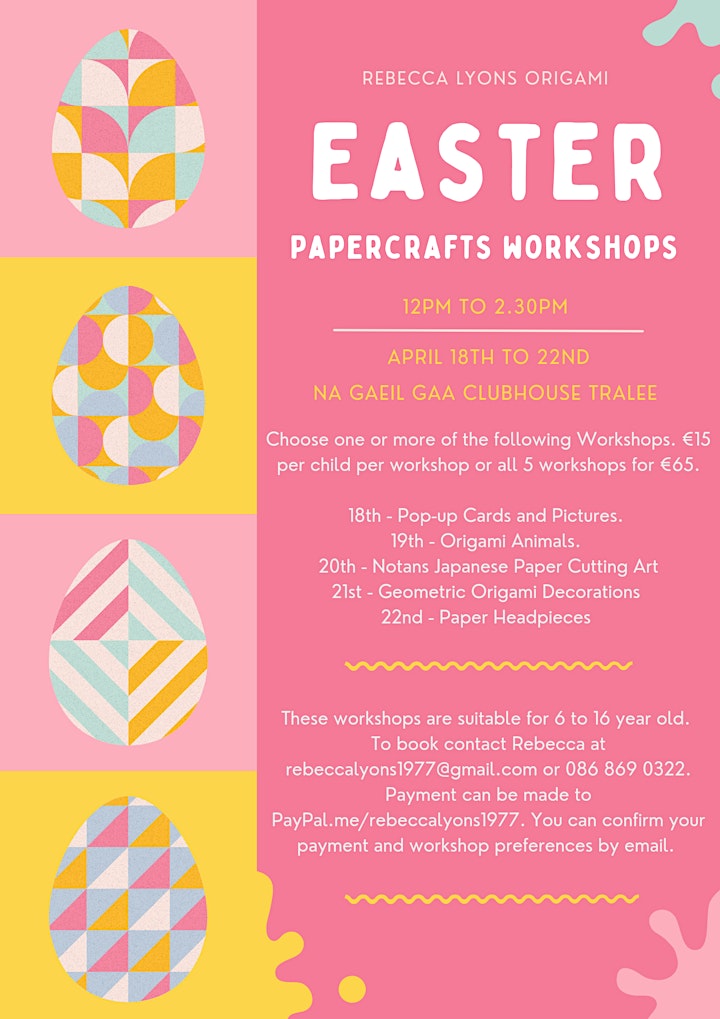 Easter Papercrafts Workshops For Kids image