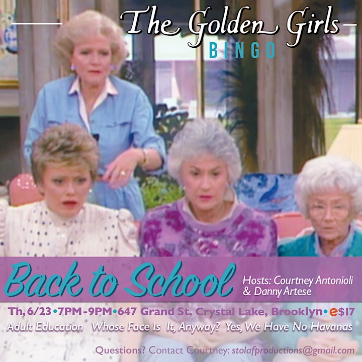 Golden Girls Bingo: Back to School image