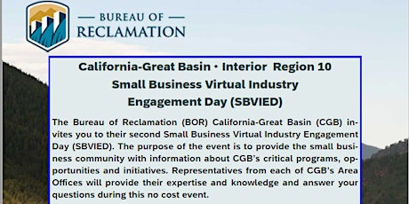 US BOR CA Great Basin Small Business Virtual Industry Engagement Day tickets
