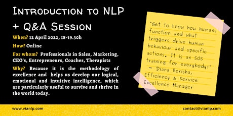 Hauptbild für Introduction to NLP + Q&A Session
