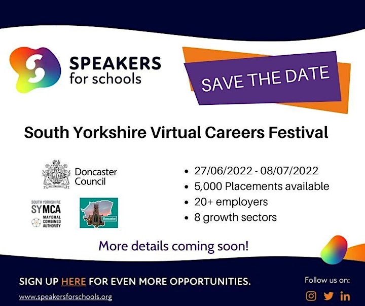 South Yorks Virtual Careers Festival-Schools & Colleges Information Session image