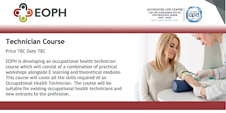 Register Interest -  Occupational Health Technician Course  2022  Date TBC primary image