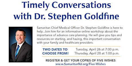 Timely Conversations with Dr. Stephen Goldfine primary image