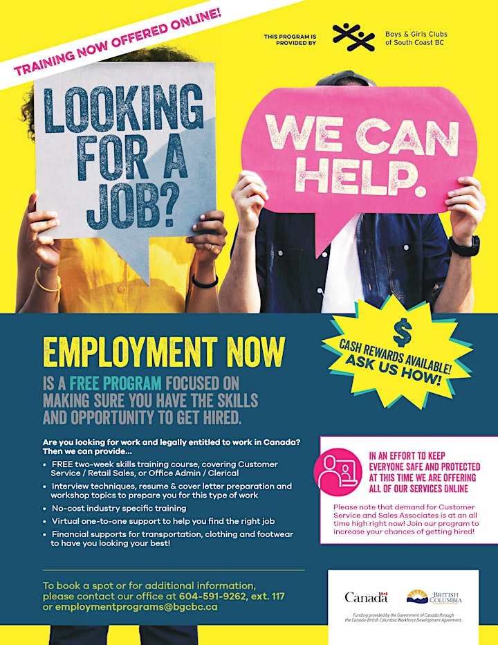 EMPLOYMENT NOW - A free 2-week online job training program (Jul'22) image