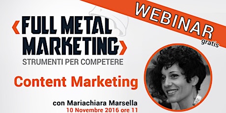 [Webinar gratuito] Content Marketing con Mariachiara Marsella