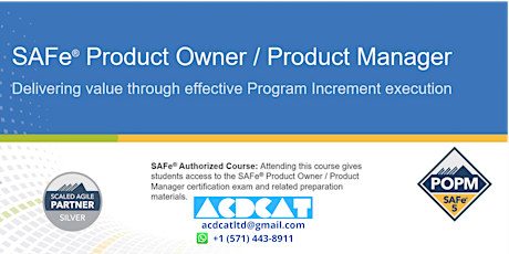 SAFe® Product Owner/Product Manager 5.1 ingressos
