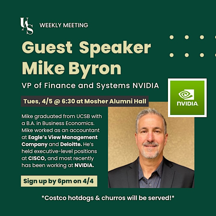 4/5 Guest Speaker: Mike Byron [VP of Finance and Systems NVIDIA] image