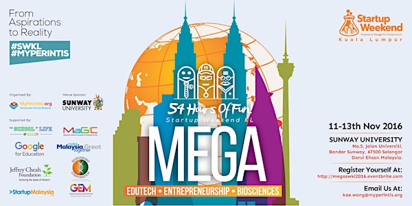 Mega Startup Weekend Kuala Lumpur 11 Nov-13 Nov2016
