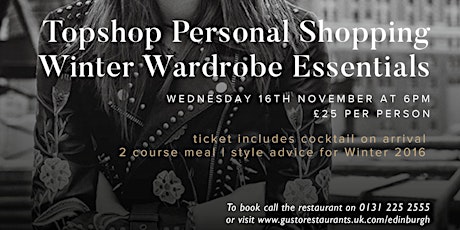 Topshop Personal Shopping Evening at Gusto primary image