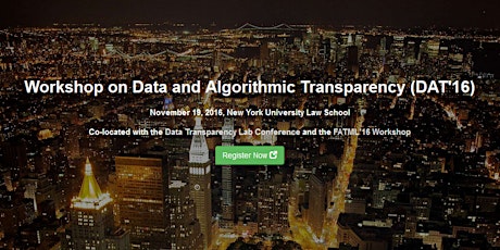 DAT2016 Workshop on Data and Algorithmic Transparency primary image