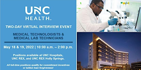 New Grad Medical Tech & Medical Lab Tech Virtual Interview Event 5.18/5.19 tickets