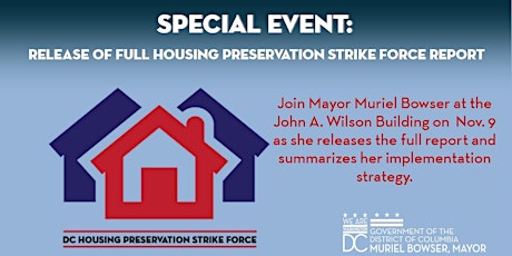 Mayor Muriel Bowser Releases Full Housing Preservation Strike Force Report primary image