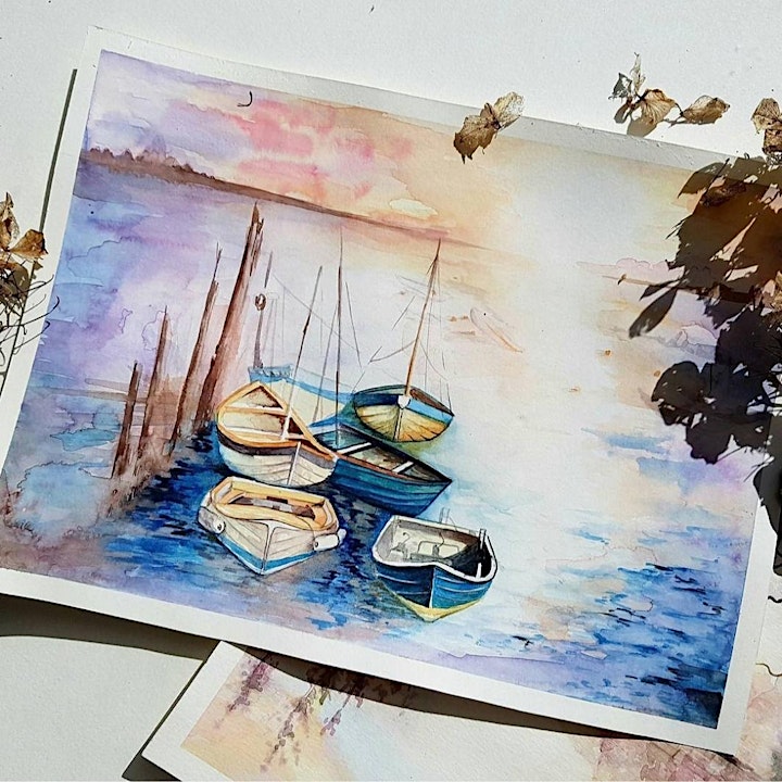 WATERCOLOUR LANDSCAPES AND SEASCAPES image
