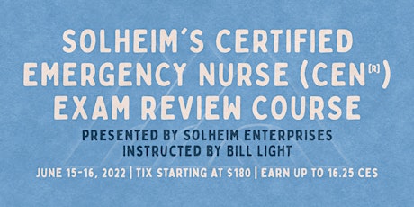 Virtual CEN Exam Review Course with Solheim Enterprises tickets