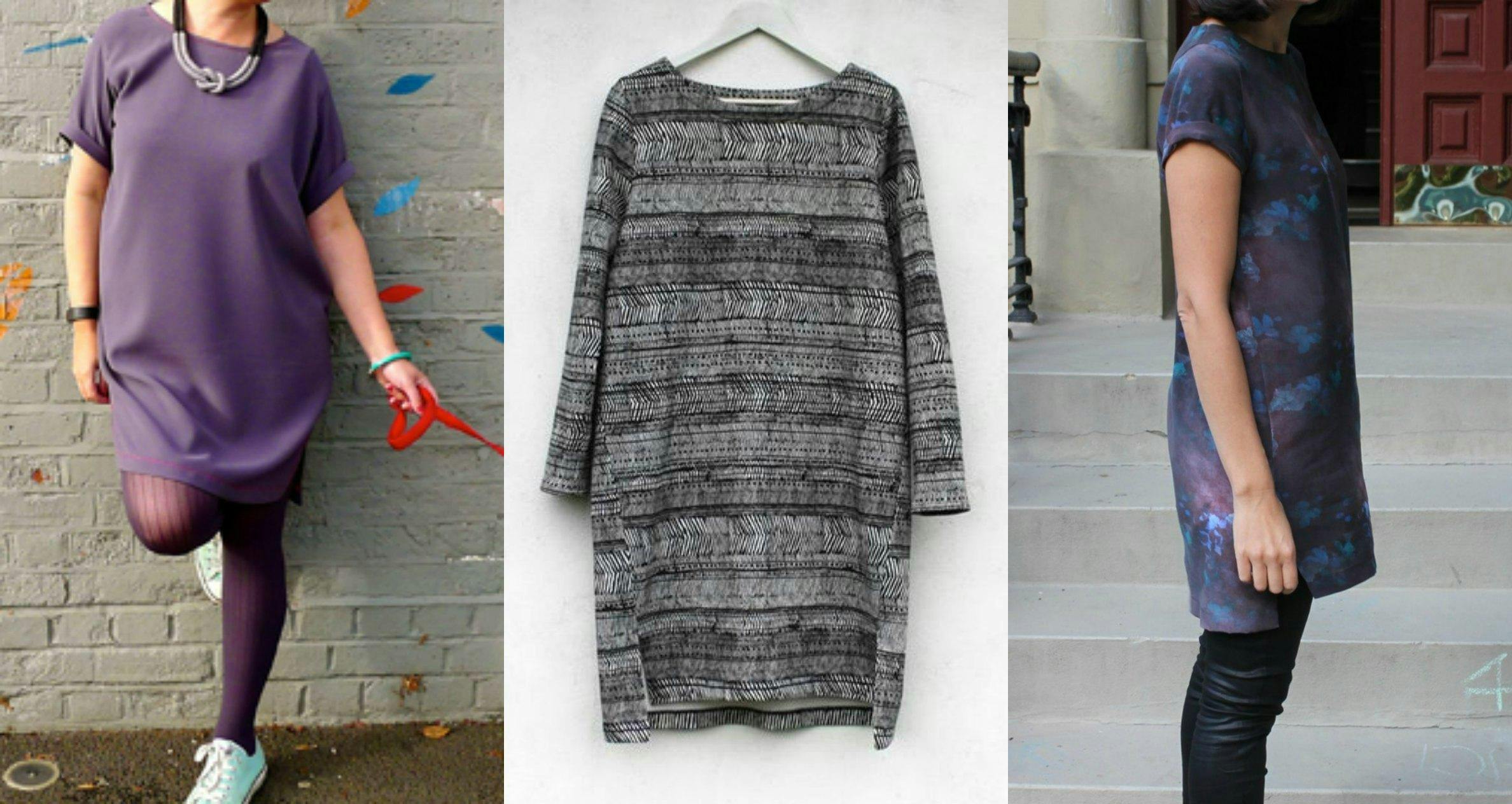 Simple shift dress with sleeves