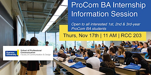 ProCom BA Internship | Student Information Session