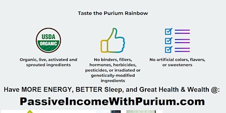 Money and Time FREEdom w/ the Purium Home-based Business Opportunity tickets