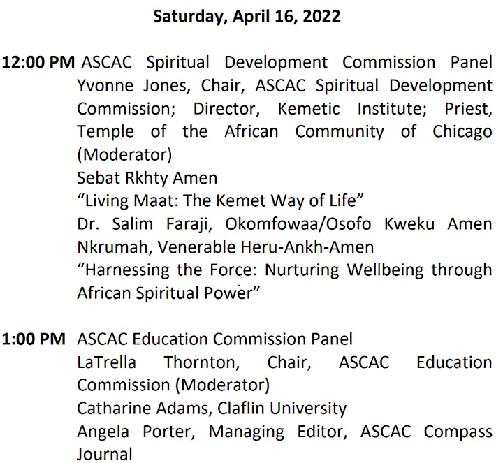 38th Ancient Kemetic  (Egyptian) Studies Conference April 8-April 16,2022 image