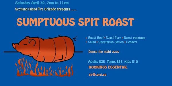 Fireshed dinner - spit roast