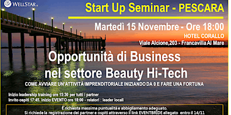 Immagine principale di Start Up Seminar - Pescara 15 Novembre 2016 