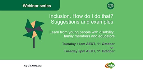 CYDA Webinar 6: Inclusion. How do I do that? Suggestions and examples