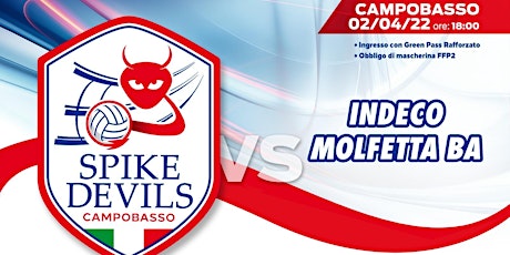 Immagine principale di EnergyTime Spike Cb vs Indeco Molfetta  - Campionato Nazionale  B/M 