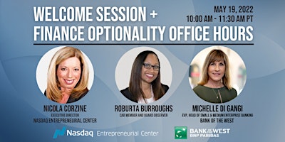 Welcome Session & Finance Optionality Office Hours