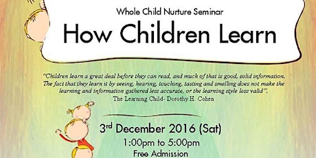 Whole Children Nurture Seminar "How Children Learn" primary image