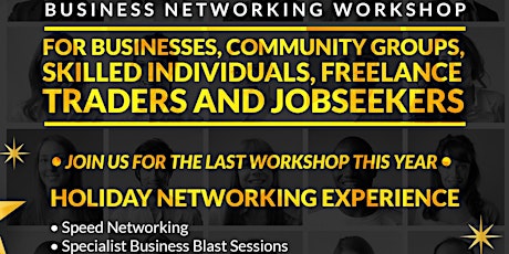 **HOLIDAY NETWORKING EXPERIENCE** Last PITCH WORKSHOP OF 2016 primary image
