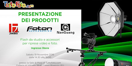 Immagine principale di Presentazione di prodotti per riprese video e foto. Jinbei, Foton, NanGuang. 