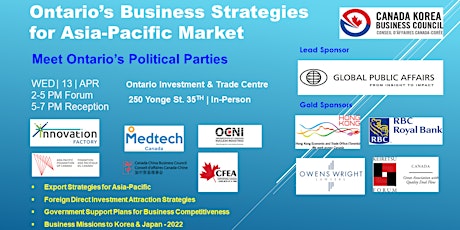 Imagem principal do evento Ontario’s Business Strategies for Asia-Pacific Market