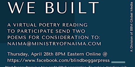 2nd Annual Virtual Poetry Reading - What We Built primary image