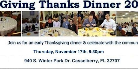 Giving Thanks Dinner 2016 - Orlando primary image