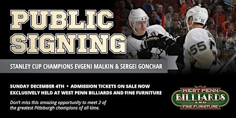 Evgeni Malkin & Sergei Gonchar Public Signing at West Penn Billiards primary image