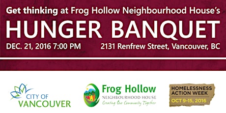 Frog Hollow Youth Advisory Committee Presents: Hunger Banquet 2016 primary image