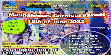 Eintrittskarten für Partywagen Karnevalsumzug Karneval Maspalomas 2022