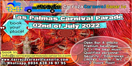 Eintrittskarten für Partywagen Karnevalsumzug Karneval Las Palmas 2022