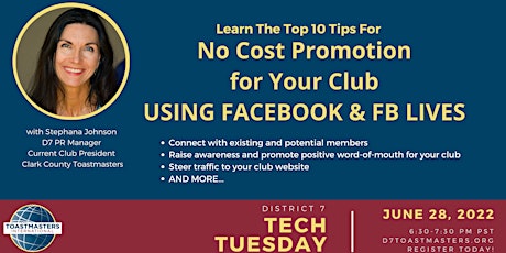 Tech Tuesday: No Cost Club Promotion Using Facebook and FB Lives tickets