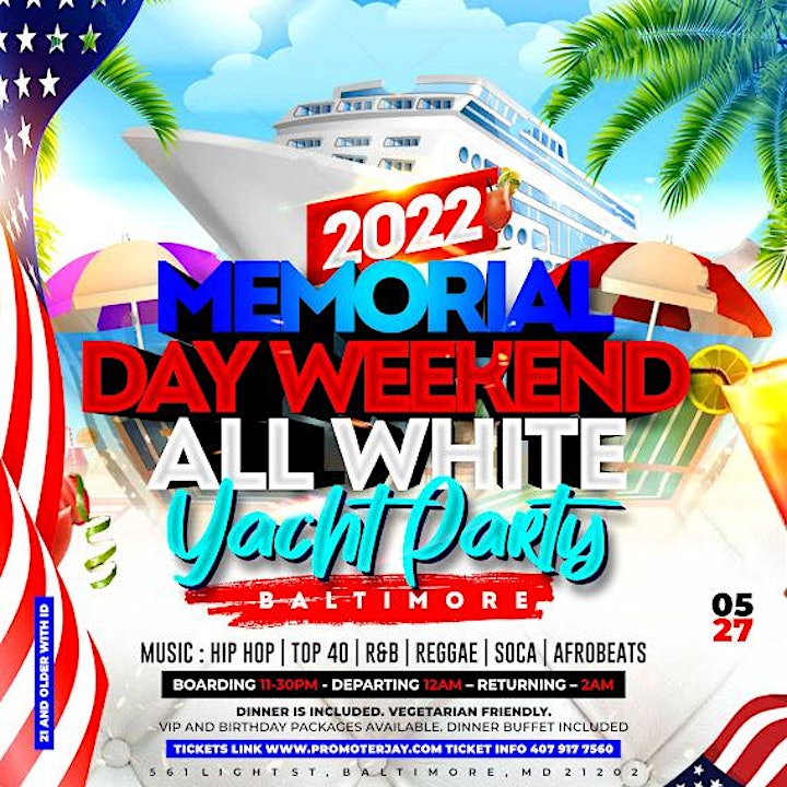 
		2022 Memorial Day Weekend All White Yacht Party Baltimore image
