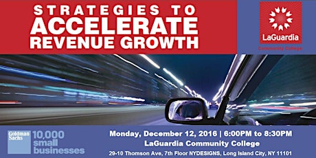 Strategies to Accelerate Revenue Growth Workshop December 12, 2016 primary image