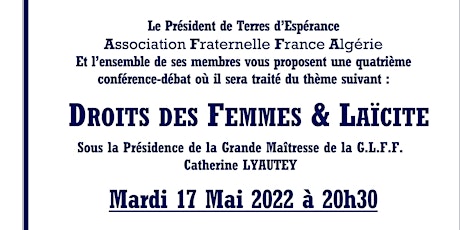 Conférence Droits des Femmes & Laïcité tickets