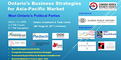 Imagem principal do evento Ontario's Business Strategies for Asia-Pacific (On-Line)